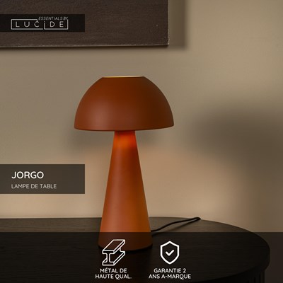 Lucide JORGO - Lampe de table - Ø 20 cm - 1xE27 - Terre cuite | Essential